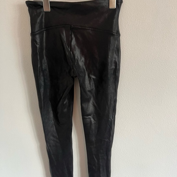 Spanx Faux Leather Sparkle Black Leggings, size M - Picture 4 of 5